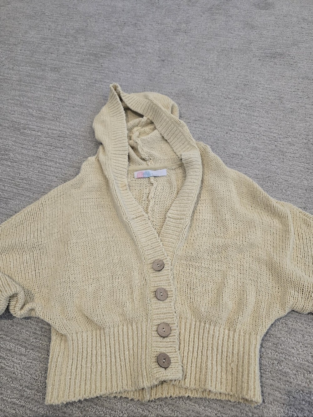 Free People Slouchy Chunky Knit Cardigan With Hood - Picture 3 of 6